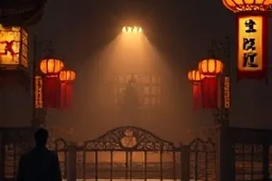 泳池水线倒影与更衣室走廊的悬疑片封面